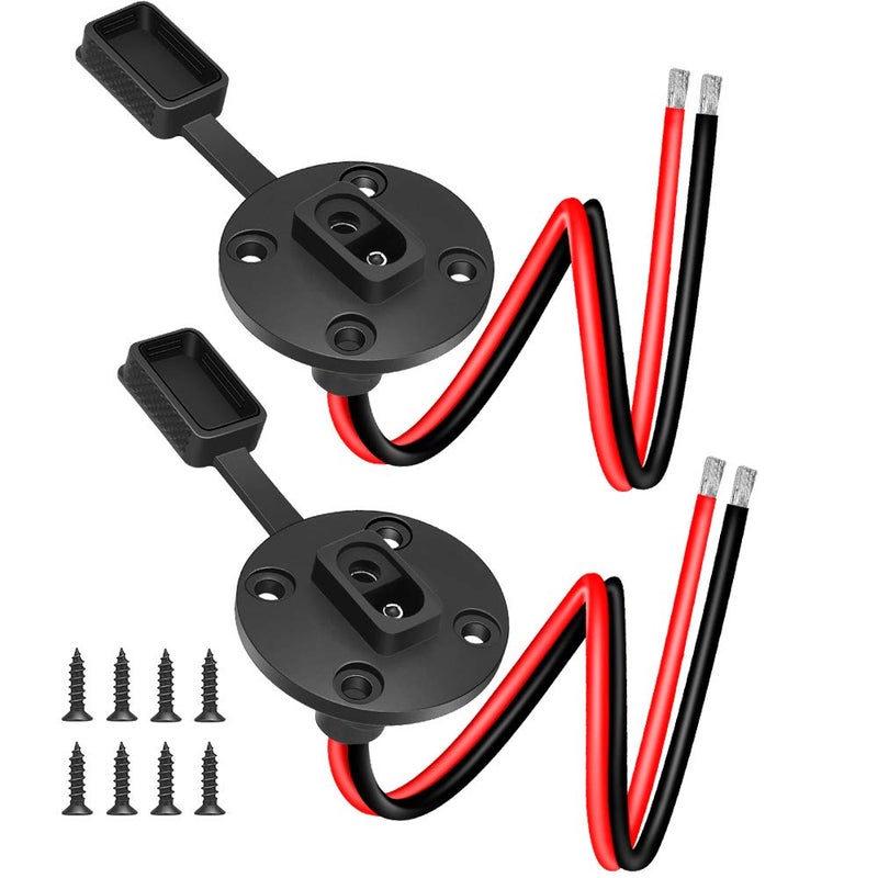 ELECTOP SAE Connector, ELECTOP Solar Weatherproof SAE Socket Sidewall Port, SAE Cable Quick Connect Panel Mount Universal Flush-Mountable Connector for Solar Generator Battery Charger with 8 Screws(2 Pack) - Image 1